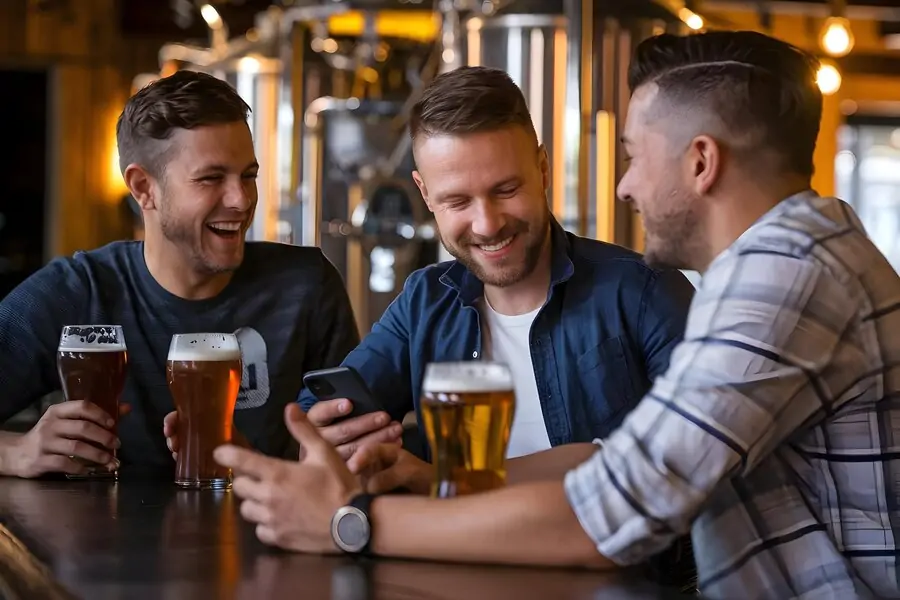 men drinking beer